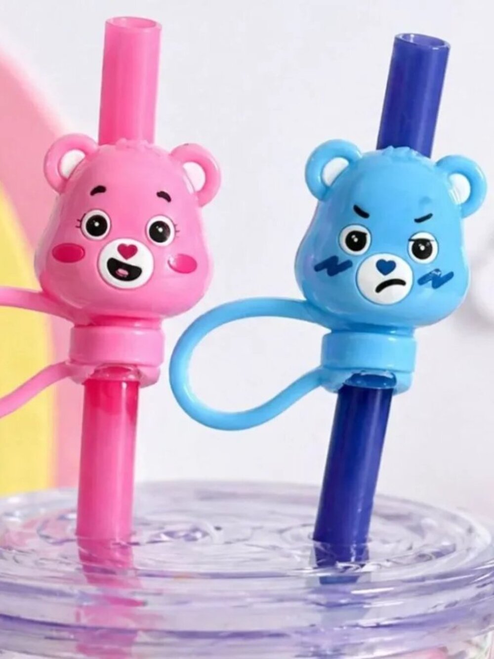 NWT Care Bears Straw Toppers 2 pack